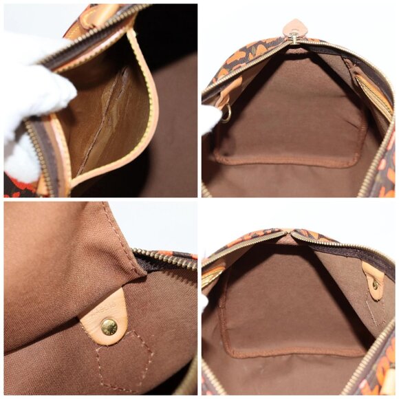 LOUIS VUITTON Monogram Graffiti Speedy 30 Hand Bag Orange M93705 Auth 131812V - Picture 15 of 16
